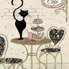 Схема вышивки «кот на кухне»