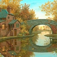 дом у моста над ручьём