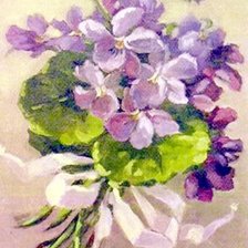 Схема вышивки «букет фиалок»