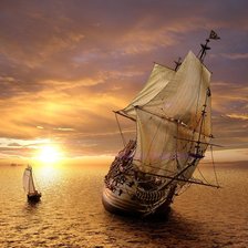 Схема вышивки «Парусник»