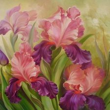 Схема вышивки «ирисы»