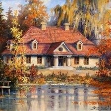 Схема вышивки «dworek»