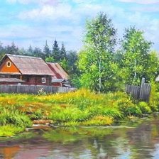 Схема вышивки «в деревне»