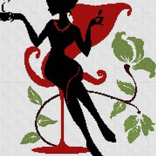 Схема вышивки «Дама(монохром).2»