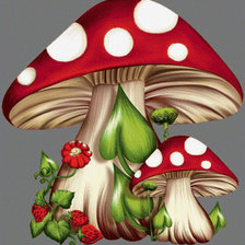 Схема вышивки «мухоморчики»