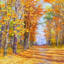 Схема вышивки «осенний пейзаж»