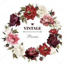 Схема вышивки «Венок пионов»