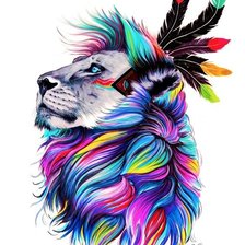 Схема вышивки «лев»