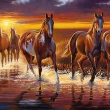 Схема вышивки «закат»