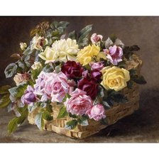 Схема вышивки «Розы в корзине»