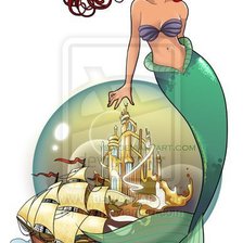 Схема вышивки «Русалочка "а-ля Муха"»