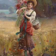 Схема вышивки «милая цветочница»