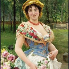 Схема вышивки «очередная цветочница»