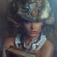 Схема вышивки «винтаж дама»