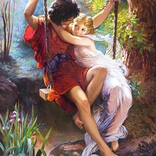 Схема вышивки «dvaja na hojdačke»