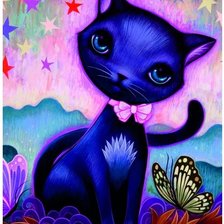 Схема вышивки «Черная кошка»