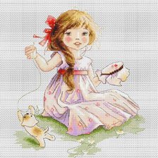 Девочка и котёнок