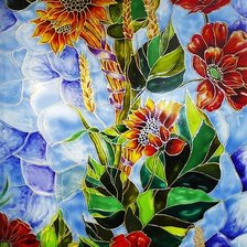 Схема вышивки «witraż-kwiaty»