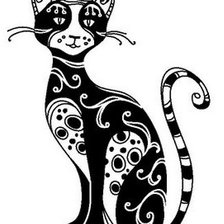 Схема вышивки «кот ажурный 2 монохром»