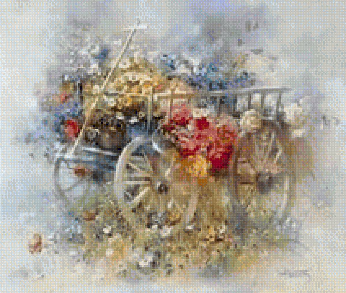 Rosa mari ap - carretilla con flores - предпросмотр