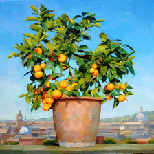 Схема вышивки «Дерево на окне»