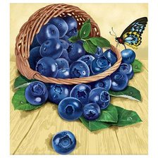 Схема вышивки «Лукошко с черникой»