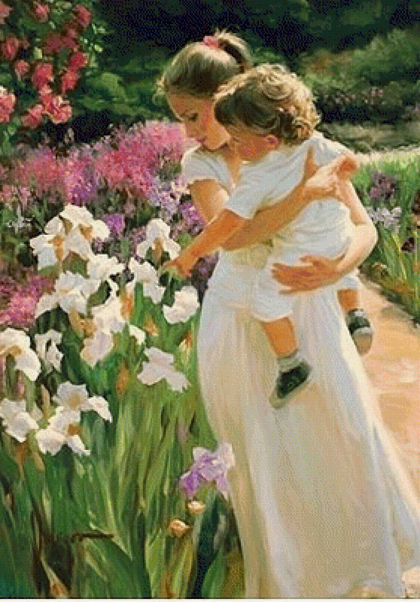 kobieta i irysy - предпросмотр