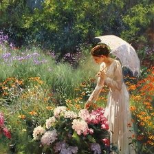 Схема вышивки «kobiety i piwonie»