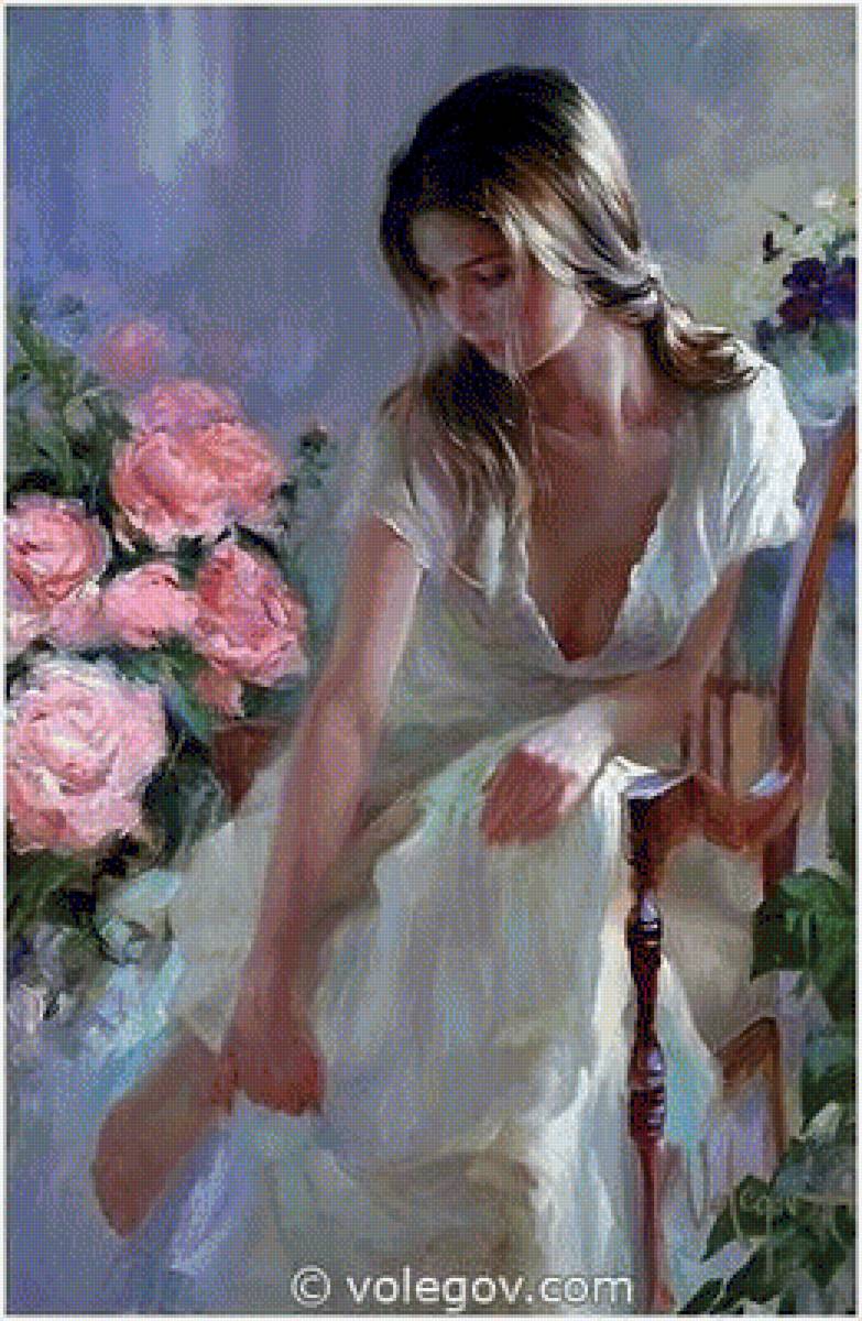 kobieta i róże - предпросмотр