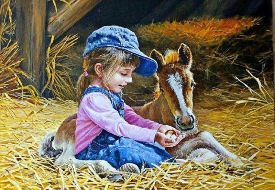 девочка и жеребенок - оригинал