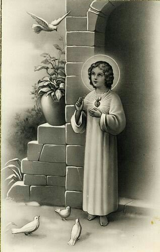 Menino Jesus . Pombas - religioso - оригинал