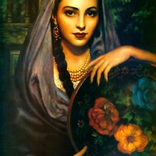 Схема вышивки «дама с подносом»