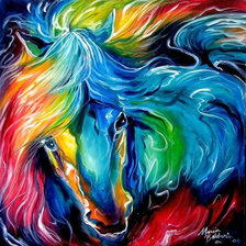 Схема вышивки «радужный конь»