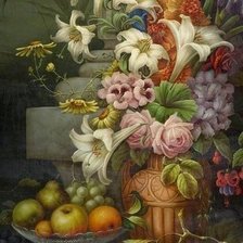 Схема вышивки «Натюрморт с лилиями»