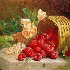 Схема вышивки «Малина и розы»