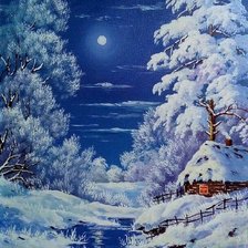 Схема вышивки «тиха рождественская ночь...»