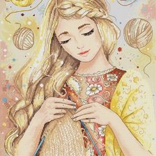 Схема вышивки «за работой»