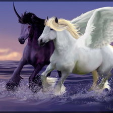 Схема вышивки «единорог и пегас»