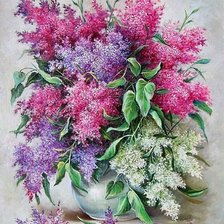 Схема вышивки «bukiet bzów - akwarela»