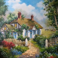 Схема вышивки «домик»