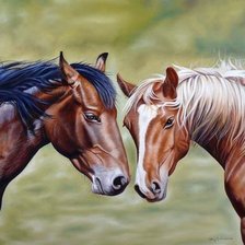 Схема вышивки «Лошади»