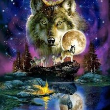 Схема вышивки «волки»