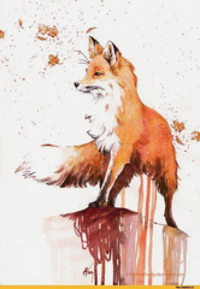 Лиса,краски - лиса - предпросмотр