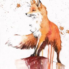 Схема вышивки «Лиса,краски»