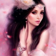 Схема вышивки «Брюнетка»