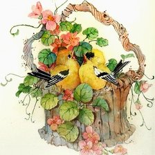 Схема вышивки «Птички»