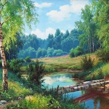 Схема вышивки «lato w lesie»