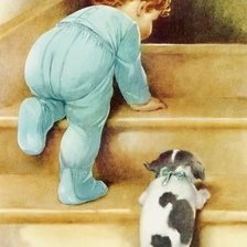 Схема вышивки «МАЛЫШ C СОБАЧКОЙ»