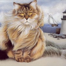 Схема вышивки «Кот»