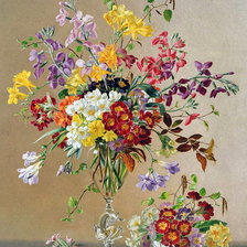 Схема вышивки «FREESIAS AND PRIMROSE»